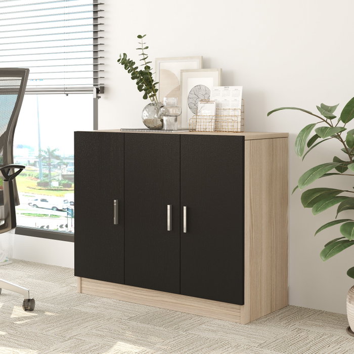 Hanah Home Armario Multiusos Vo5-Ob Roble y Negro
